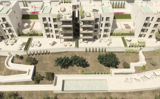 A-3109_1 PROJEKT! Moderne Luxuswohnung in Santa Ponça mit privatem Garten und Gemeinschaftspool