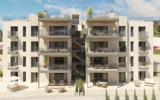 A-3109_1 PROJEKT! Moderne Luxuswohnung in Santa Ponça mit privatem Garten und Gemeinschaftspool