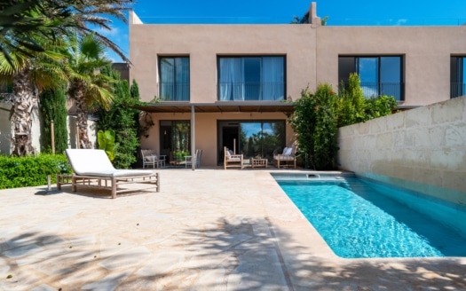 5162 Dorfhaus in Ses Salines mit Pool & Meerblick von der Dachterrasse